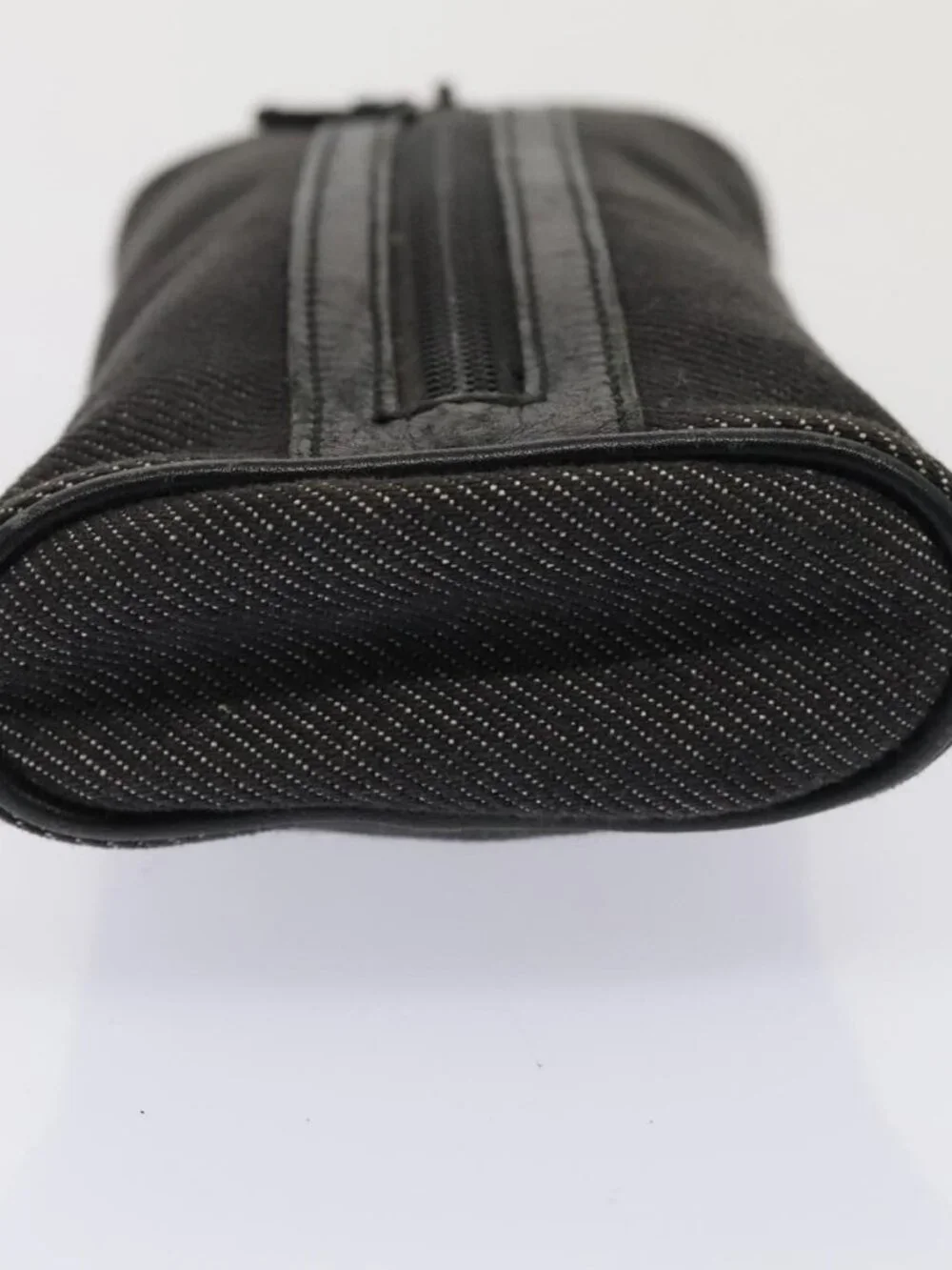 GUCCI Pouch Denim Gray Silver 90627 Auth ac3227